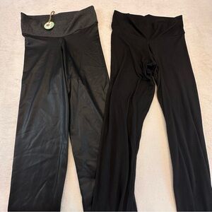 NWT Set of TWO Stink Muffin Black Super Soft Brushed Poly Leggings
